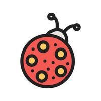 Bug Filled Line Icon vector