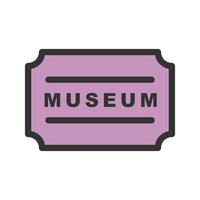 icono de línea llena de etiqueta de museo vector