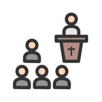 Funeral Sermon Filled Line Icon vector