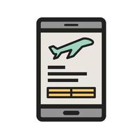 Mobile Banking Filled Line Icon vector