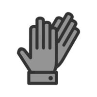 icono de línea llena de guantes de cuero vector