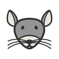 Mouse Face Filled Line Icon vector