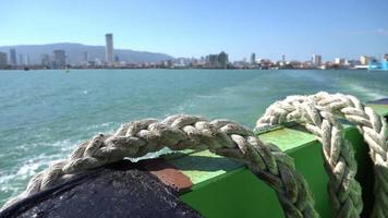Close up rope at Ferry Penang while leave video