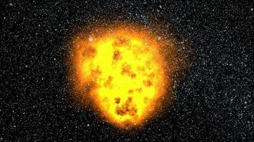 Feuerflamme brennt im Sternenuniversum-Effekt video