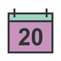 Marked Date Filled Line Icon vector