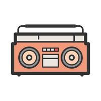 Casette Player Filled Line Icon vector