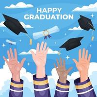 Hat Graduation Hand Concept vector