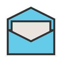 Open Envelope II Filled Line Icon vector