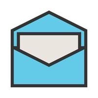 Open Envelope II Filled Line Icon vector