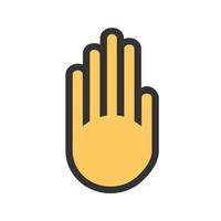 Hand Sign Filled Line Icon vector