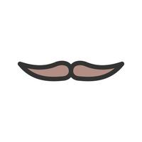 icono de línea llena de bigote vector