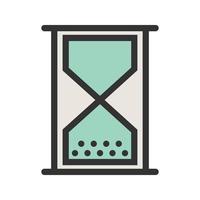 icono de línea llena de reloj de arena vector