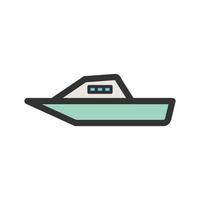 icono de línea llena de barco vector