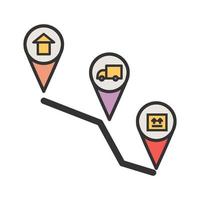 Reaching Destination Filled Line Icon vector