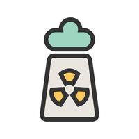 Radiation Filled Line Icon vector