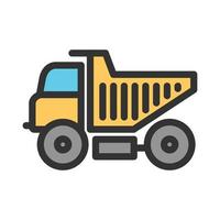 Tipper Filled Line Icon vector