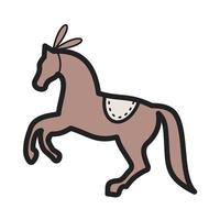 Horse Performing Filled Line Icon vector