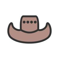 Cowboy Hat Filled Line Icon vector