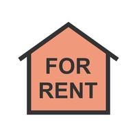 For Rent House Filled Line Icon vector