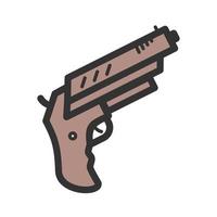 Pistol Filled Line Icon vector