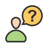 Customer Question Filled Line Icon vector