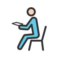 Man with Smartphone Filled Line Icon vector