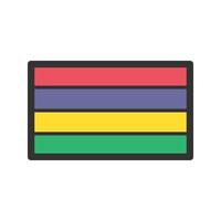 Mauritius Filled Line Icon vector