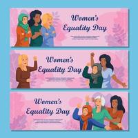 pancartas del día de la igualdad de la mujer vector
