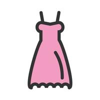 Wedding Dress Filled Line Icon vector