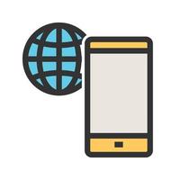 Global Connection Filled Line Icon vector