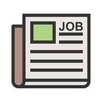 Newspaper Job Ad Filled Line Icon vector