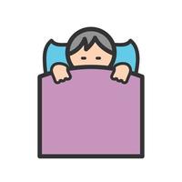 icono de línea llena de dormir vector