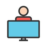 Studying on System I Filled Line Icon vector