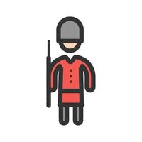 Queens Guard Filled Line Icon vector