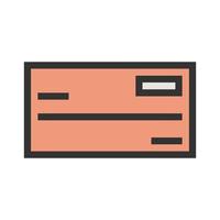 Chequebook Filled Line Icon vector