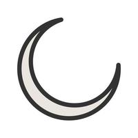 New Moon Filled Line Icon vector
