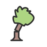 icono de línea llena de caída de árbol vector