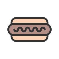 Hot Dog Filled Line Icon vector