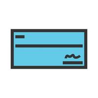 Signed Cheque Filled Line Icon vector