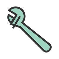 Wrench Filled Line Icon vector