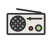 icono de línea llena de radio vector