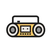 Casette Player Filled Line Icon vector