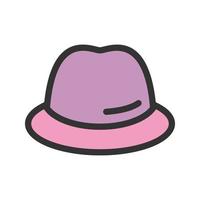 Hat Filled Line Icon vector