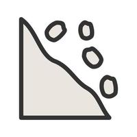 Snowslide Filled Line Icon vector