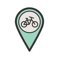 Cycling Location Filled Line Icon vector