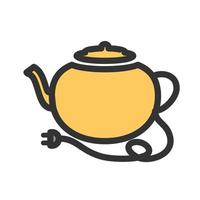 Tea kettle Filled Line Icon vector