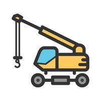 Lifter Crane Filled Line Icon vector