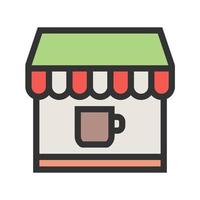 Coffee Shop Filled Line Icon vector