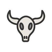 Bull Horns Filled Line Icon vector