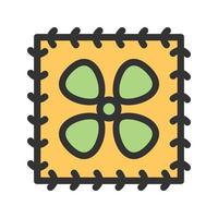 Embroidered Pattern Filled Line Icon vector